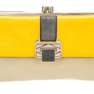 Rebecca Minkoff The Coco Leather Kiss Lock Clutch Brand New